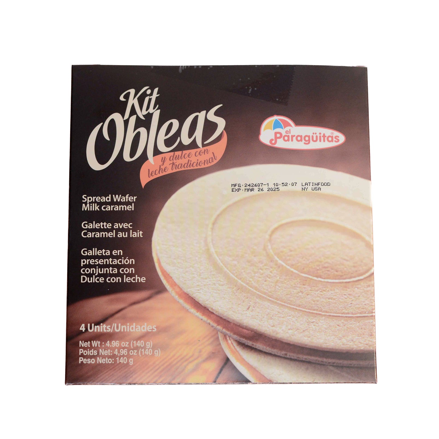Obleas Waffer con Dulce de Leche